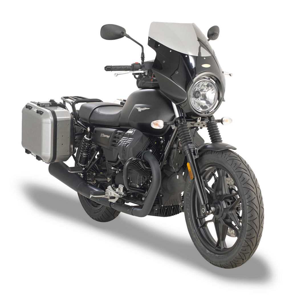 Vetro GIVI A800N montato con A8201A su Moto Guzzi V7 III Stone (17)