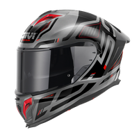 Casco GIVI INTEGRALE 50.3 QUASAR (Titanio / rosso / nero); codice articolo: H503FQSTR; immagine still-life trequarti sinistra