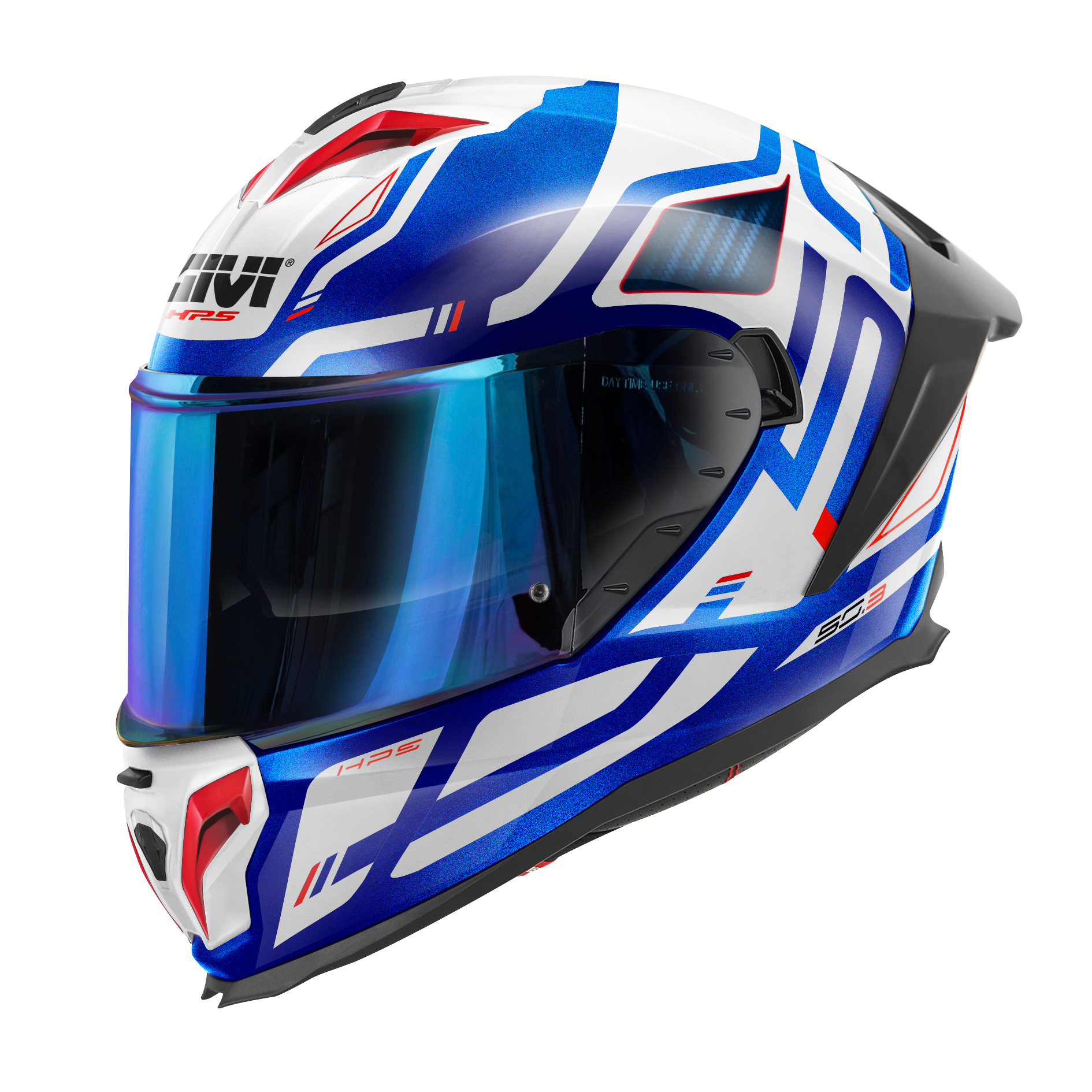Casco GIVI INTEGRALE 50.3 QUASAR (Metallo bianco); codice articolo: H503FQSWL; immagine still-life trequarti sinistra