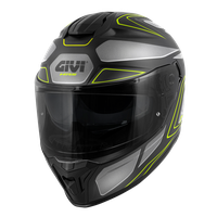 Casco GIVI INTEGRALE 55.1 ZEPHIR (Nero opaco / argento / titanio / giallo neon); codice articolo: H551FZPBY; immagine still-life trequarti sinistra