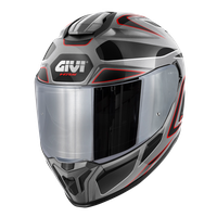 Casco GIVI INTEGRALE 55.1 ZEPHIR (Metallo titanio / nero / argento / rosso); codice articolo: H551FZPTR; immagine still-life trequarti sinistra