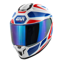 Casco GIVI INTEGRALE 55.1 ZEPHIR (Bianco / rosso / blu metallo); codice articolo: H551FZPWL; immagine still-life trequarti sinistra
