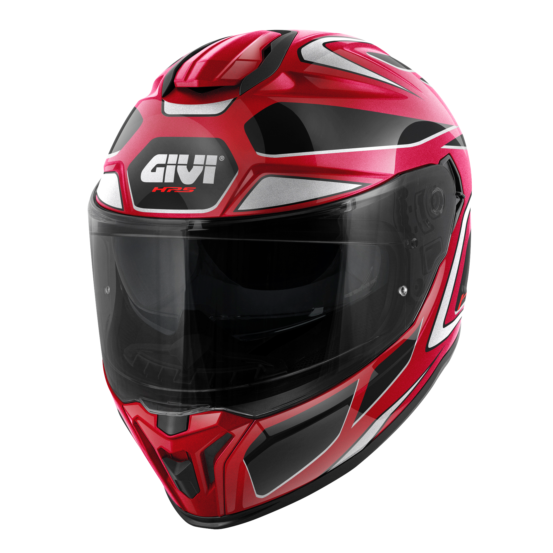 Casco GIVI INTEGRALE 55.1 ZEPHIR (Metallo bordeaux / nero / argento / rosso); codice articolo: H551FZPXB; immagine still-life trequarti sinistra