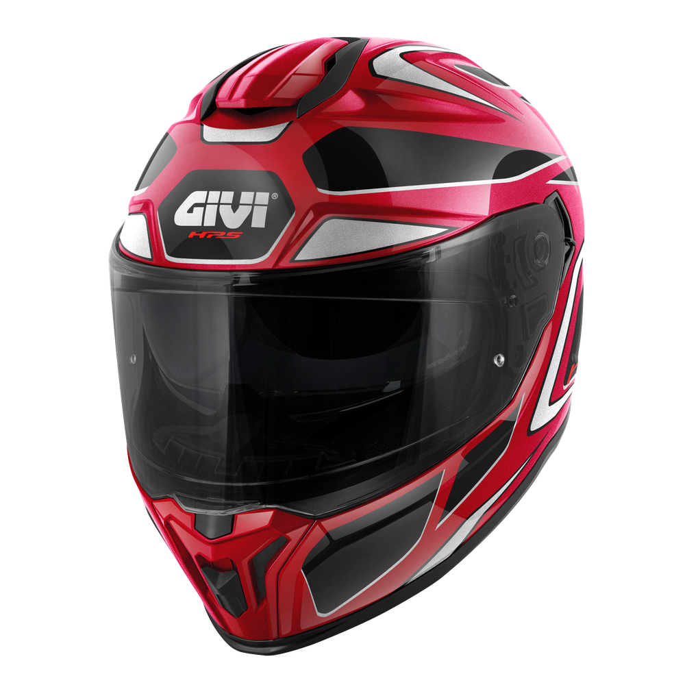 Casco GIVI INTEGRALE 55.1 ZEPHIR (Metallo bordeaux / nero / argento / rosso); codice articolo: H551FZPXB; immagine still-life trequarti sinistra