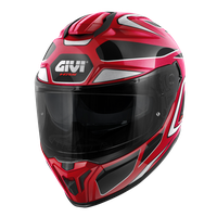 Casco GIVI INTEGRALE 55.1 ZEPHIR (Metallo bordeaux / nero / argento / rosso); codice articolo: H551FZPXB; immagine still-life trequarti sinistra