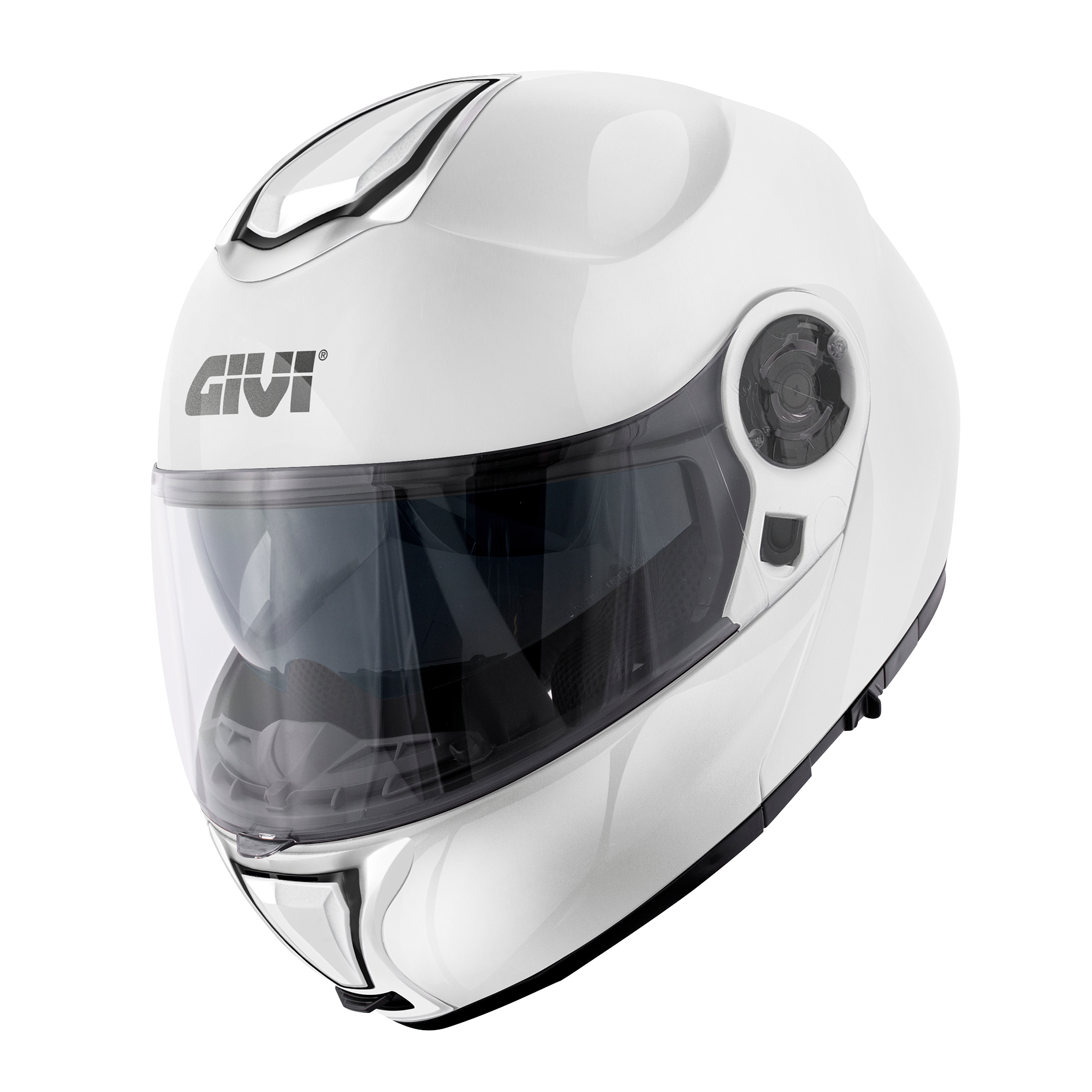 Casco GIVI FLIP-UP X26 SOLID COLOR (Bianco); codice articolo: HX26BB910; immagine still-life trequarti sinistra