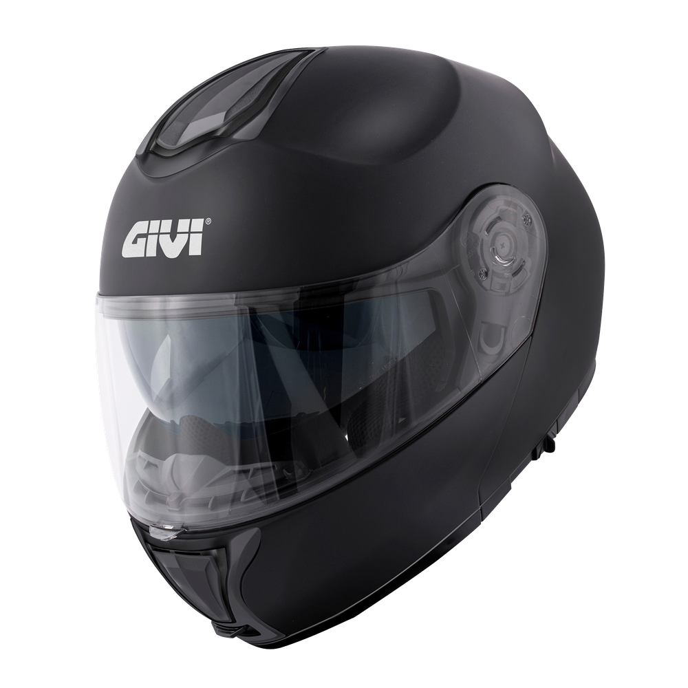 Casco GIVI FLIP-UP X26 SOLID COLOR (Nero opaco); codice articolo: HX26BN900; immagine still-life trequarti sinistra