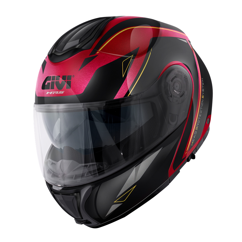Casco GIVI FLIP-UP X26 SQUARE (Metallo bordeaux / nero); codice articolo: HX26FQRXB; immagine still-life trequarti sinistra
