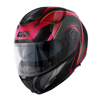 Casco GIVI FLIP-UP X26 SQUARE (Metallo bordeaux / nero); codice articolo: HX26FQRXB; immagine still-life trequarti sinistra