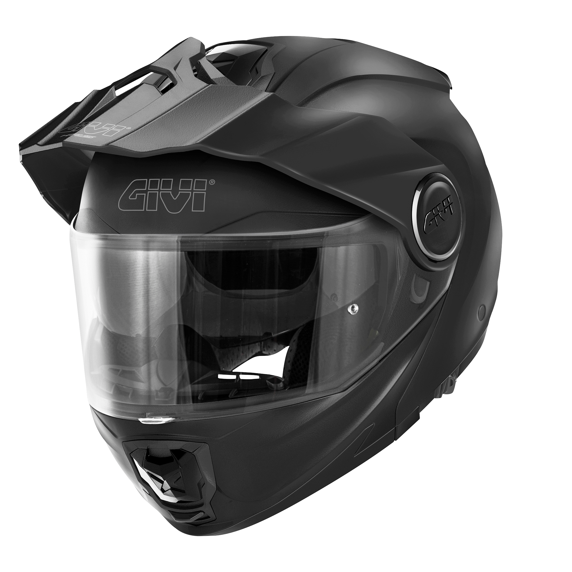 Casco GIVI FLIP-UP X27 TOURER SOLID COLOR (Nero opaco); codice articolo: HX27SN900; immagine still-life trequarti sinistra