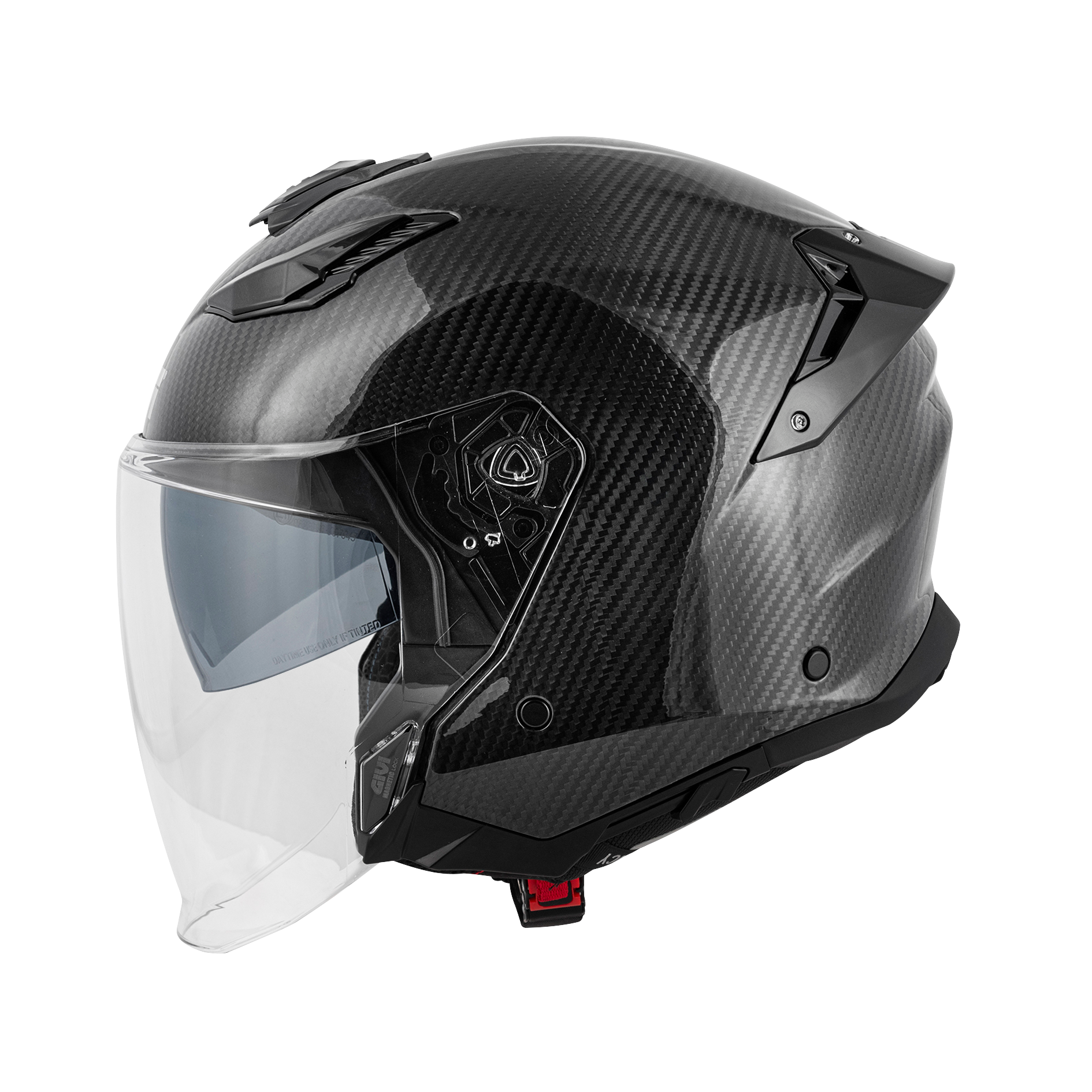Helmet JET X31 CARBON SOLID COLOR (Carbon) GIVI article code: HX31CCRSD; image still-life side left