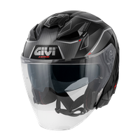 Casco GIVI JET X31 IMPACT (Nero / titanio scuro / rosso); codice articolo: HX31FMPBS; immagine still-life trequarti sinistra