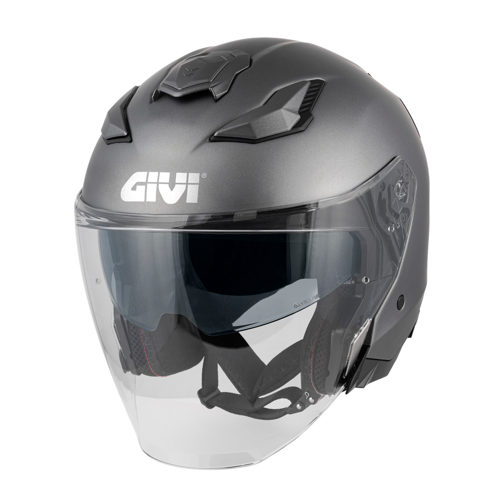 Casco GIVI JET X31 SOLID COLOR (Titanio opaco); codice articolo: HX31SG768; immagine still-life trequarti sinistra