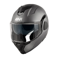 Casco GIVI Flip-Back X36 SOLID COLOR (Titanio opaco); codice articolo: HX36BG768; immagine still-life trequarti sinistra