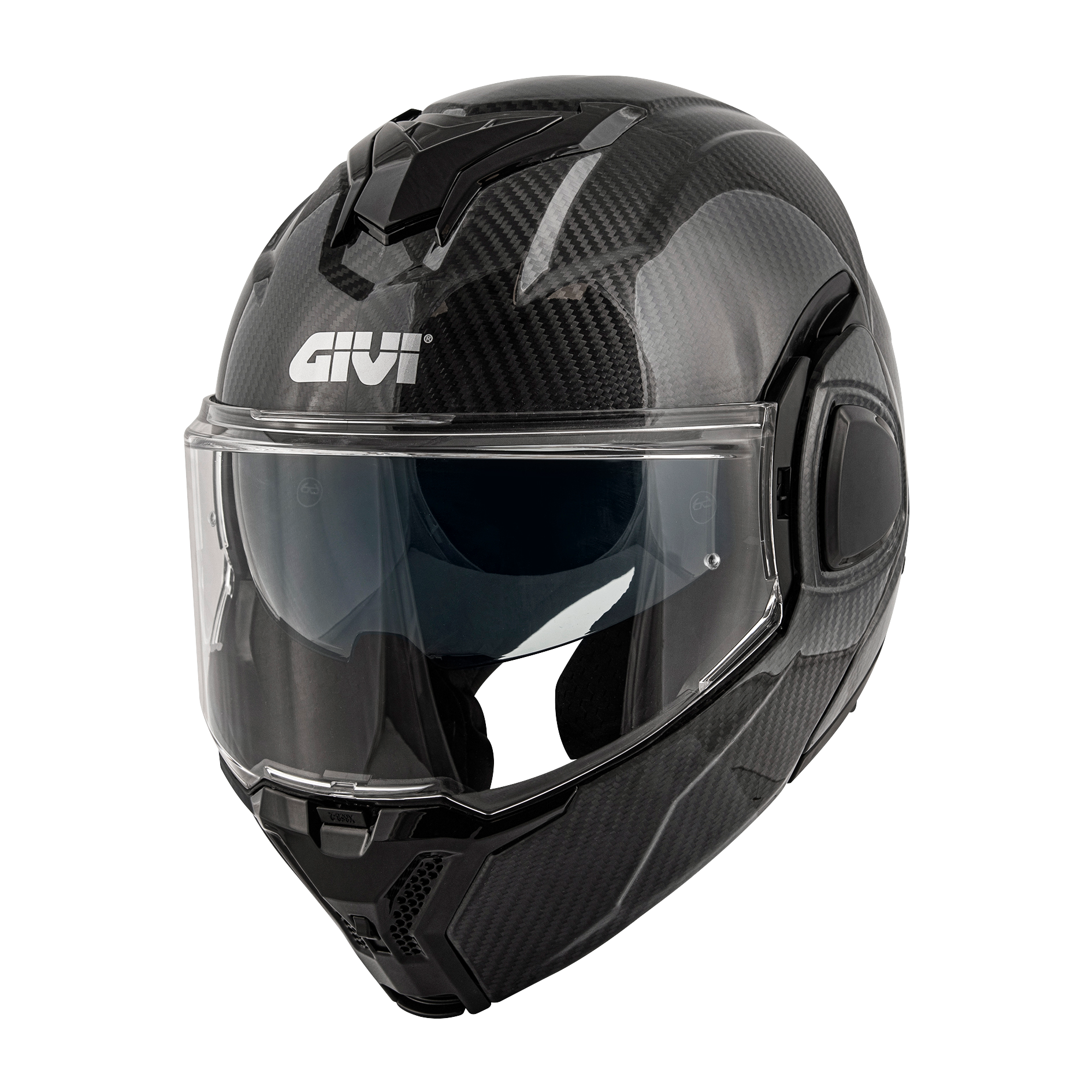Casco GIVI Flip-Back X36 CARBON SOLID COLOR (Carbonio); codice articolo: HX36CCRSD; immagine still-life trequarti sinistra