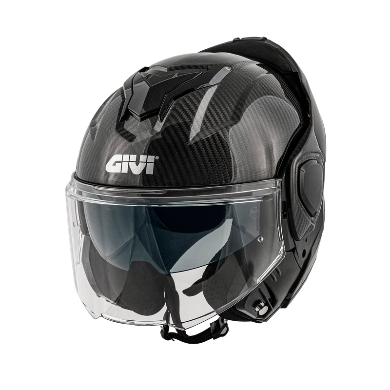 Helmet Flip-Back X36 CARBON SOLID COLOR (Carbon) GIVI article code: HX36CCRSD; image still-life main open