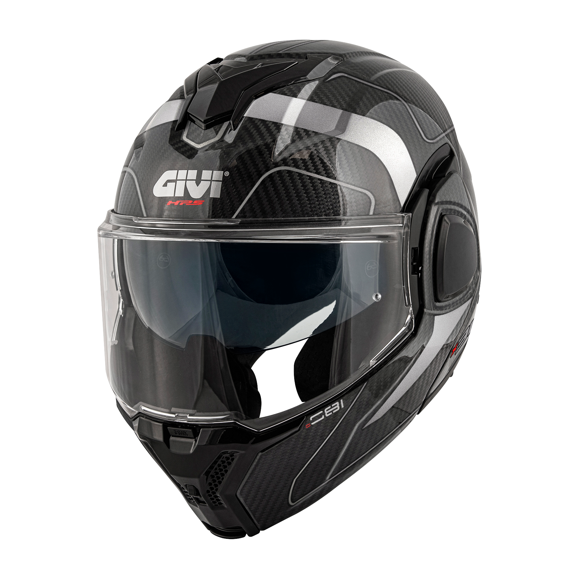 Casco GIVI Flip-Back X36 CARBON (Carbonio); codice articolo: HX36DCRSV; immagine still-life trequarti sinistra