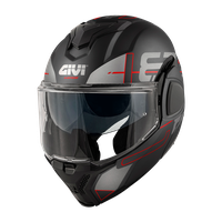 Casco GIVI Flip-Back X36 VERTIGO (Nero opaco / rosso); codice articolo: HX36FVRBR; immagine still-life trequarti