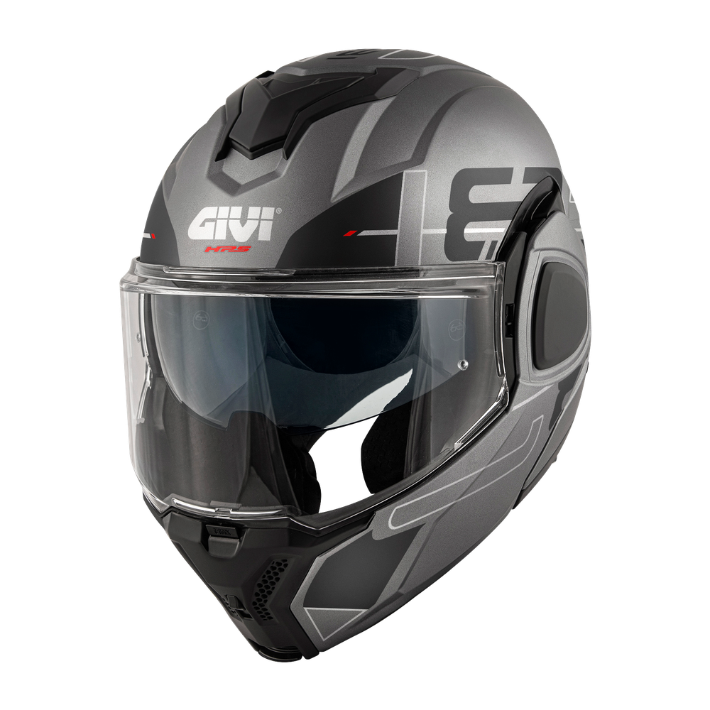 Casco GIVI Flip-Back X36 VERTIGO (Titanio opaco / nero); codice articolo: HX36FVRTB; immagine still-life trequarti