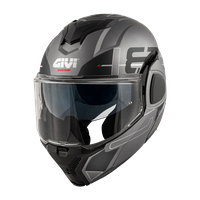 Casco GIVI Flip-Back X36 VERTIGO (Titanio opaco / nero); codice articolo: HX36FVRTB; immagine still-life trequarti