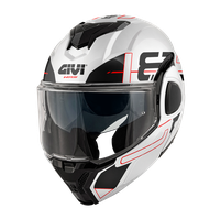 Casco GIVI Flip-Back X36 VERTIGO (Bianco / nero / rosso); codice articolo: HX36FVRWB; immagine still-life trequarti