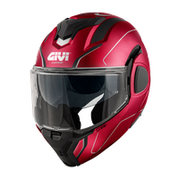 Casco GIVI Flip-Back X36 FIBER PULSE (Bordeaux / nero / argento); codice articolo: HX36RPLRX; immagine still-life trequarti