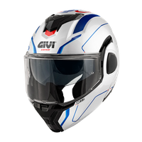 Casco GIVI Flip-Back X36 FIBER PULSE (Bianco / blu / rosso); codice articolo: HX36RPLWL; immagine still-life trequarti