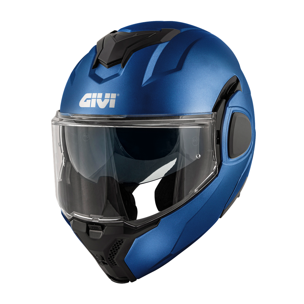 Casco GIVI Flip-Back X36 FIBER (Blu metallo opaco); codice articolo: HX36SB509; immagine still-life trequarti sinistra