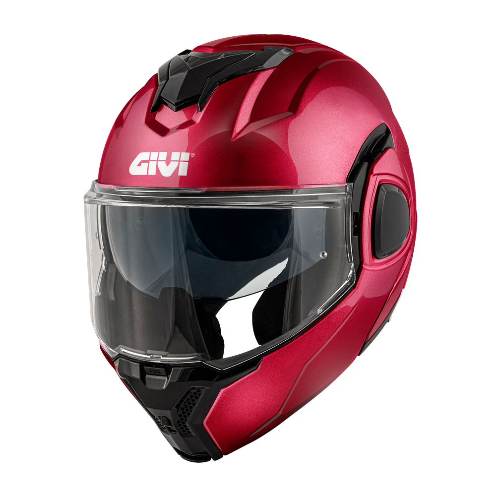Casco GIVI Flip-Back X36 FIBER (Bordeaux metallico); codice articolo: HX36SR366; immagine still-life trequarti sinistra