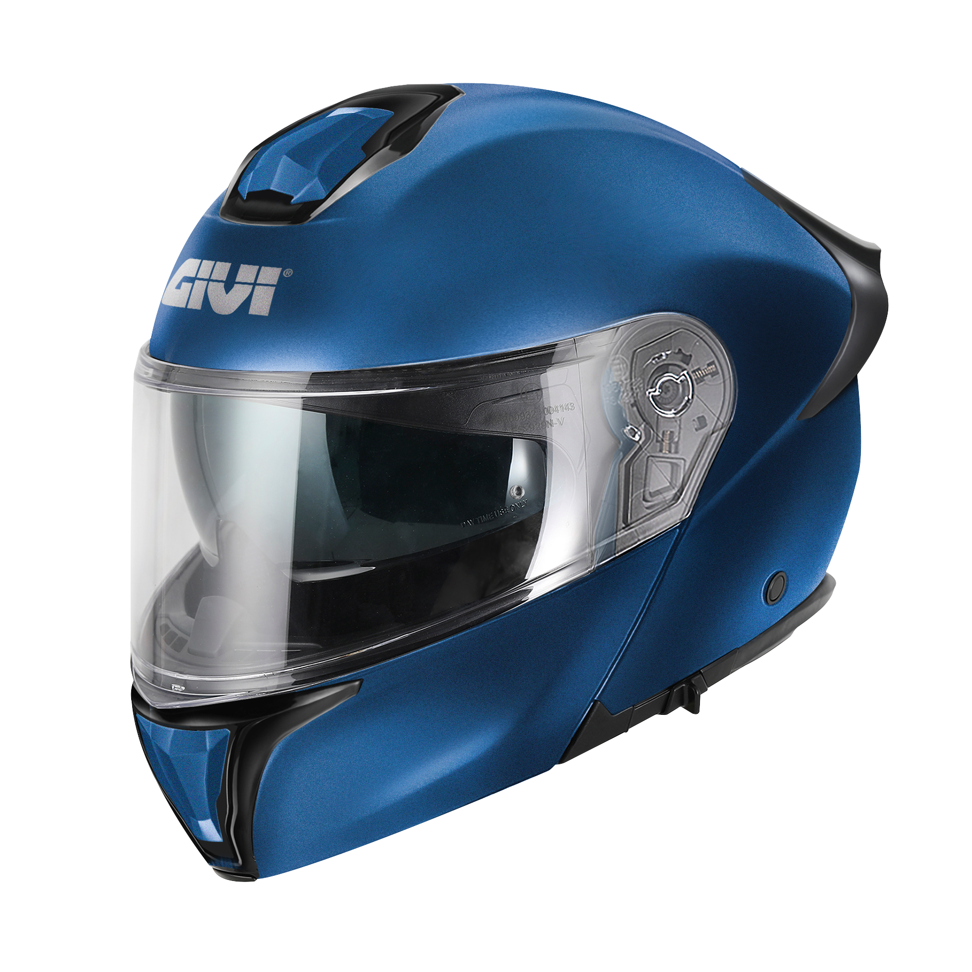 Casco GIVI FLIP-UP X50 FIBER SOLID COLOR (Blu metallo opaco); codice articolo: HX50BB509; immagine still-life trequarti sinistra
