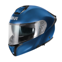 Casco GIVI FLIP-UP X50 FIBER SOLID COLOR (Blu metallo opaco); codice articolo: HX50BB509; immagine still-life trequarti sinistra