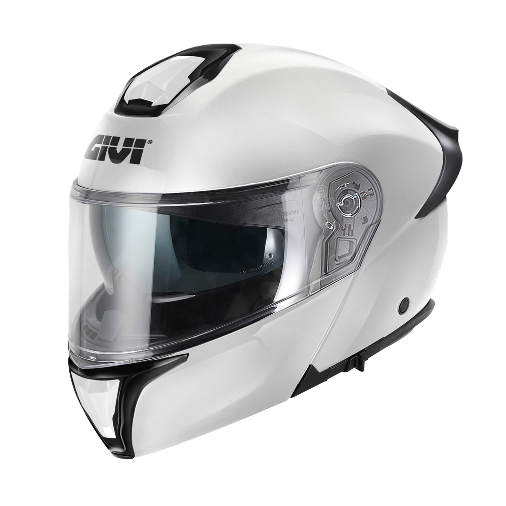 Casco GIVI FLIP-UP X50 FIBER SOLID COLOR (Bianco); codice articolo: HX50BB910; immagine still-life trequarti sinistra