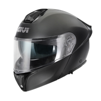Casco GIVI FLIP-UP X50 FIBER SOLID COLOR (Nero opaco); codice articolo: HX50BN900; immagine still-life trequarti sinistra