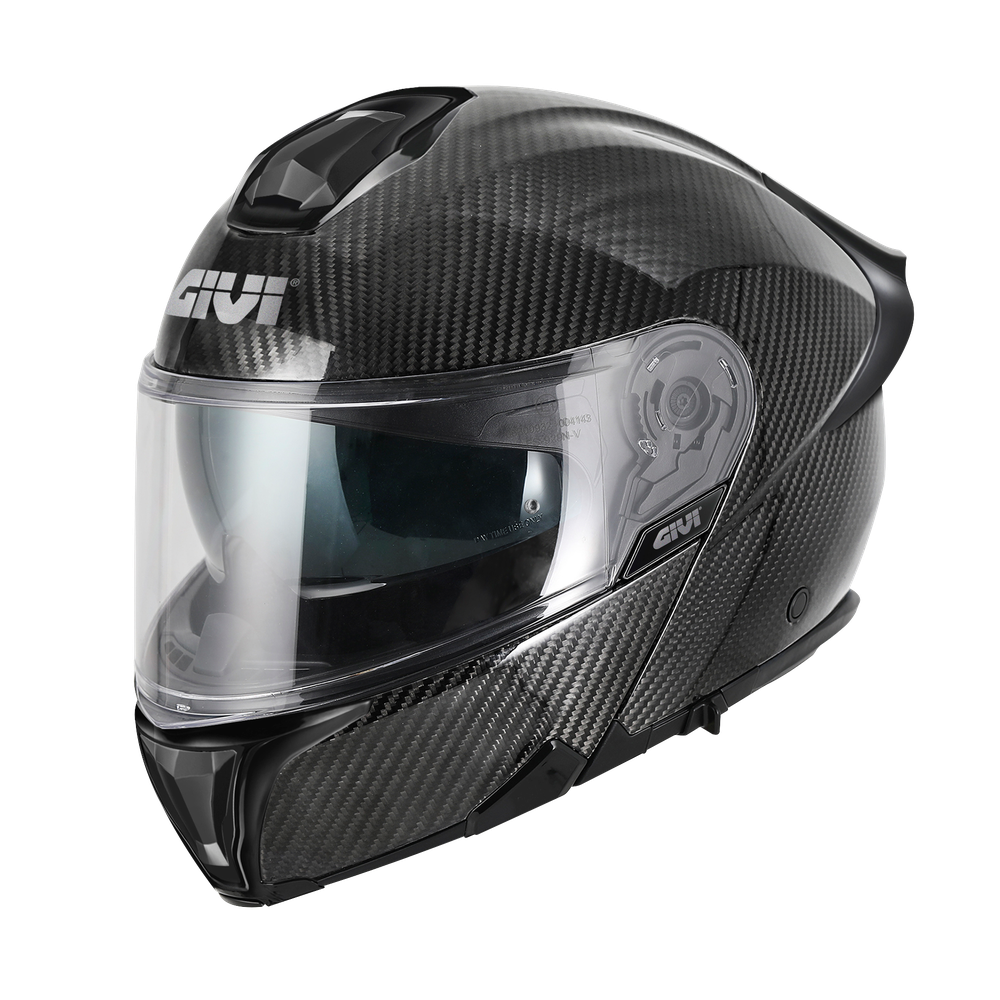 Casco GIVI FLIP-UP X50 CARBON SOLID COLOR (Carbonio); codice articolo: HX50CCRSD; immagine still-life trequarti sinistra