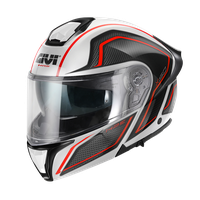 Casco GIVI FLIP-UP X50 FIBER HOLOGRAM (Bianco / nero / rosso); codice articolo: HX50FHGWR; immagine still-life trequarti sinistra