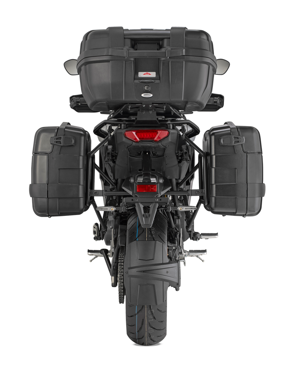 PLO2171MK Portavaligie laterale specifico PL ONE-FIT configurato per valigie laterali MONOKEY®, montato su Yamaha Tracer 9 (25), vista retro