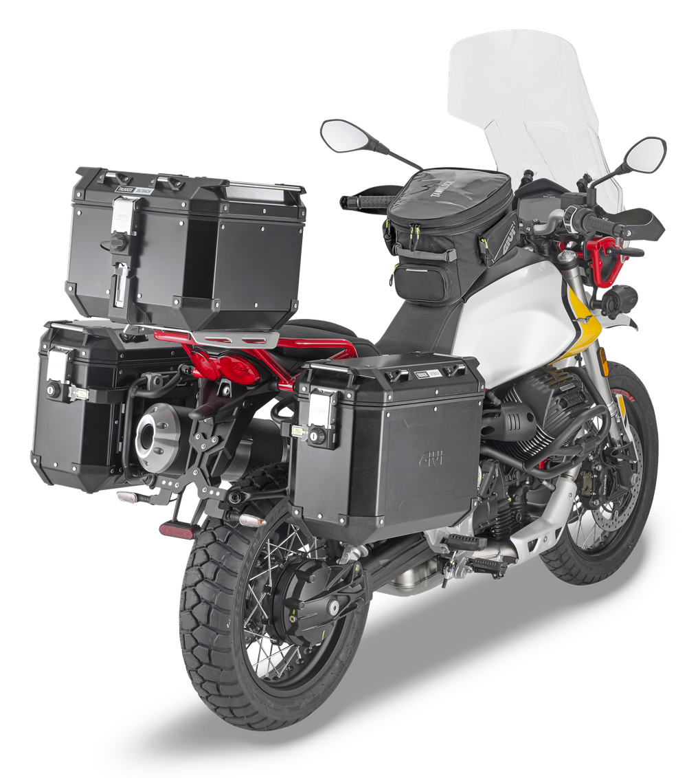Attacco Laterale GIVI PLOR8203CAM montata su Moto Guzzi V85 TT (19)