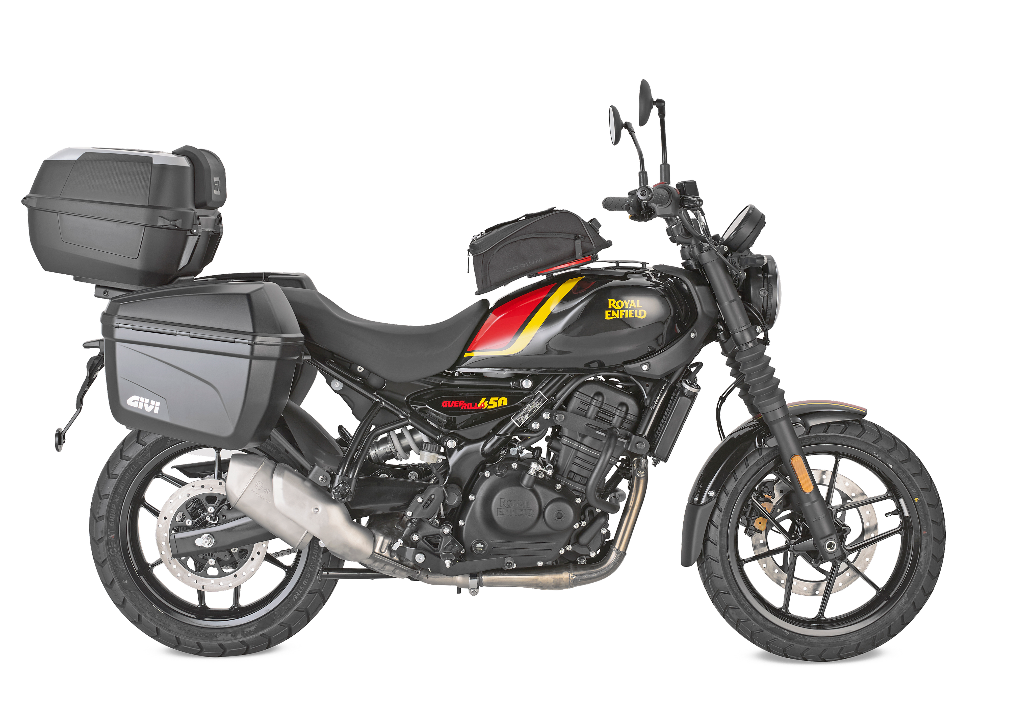 Royal Enfield Guerrilla 450 (24) allestita con GIVI E22