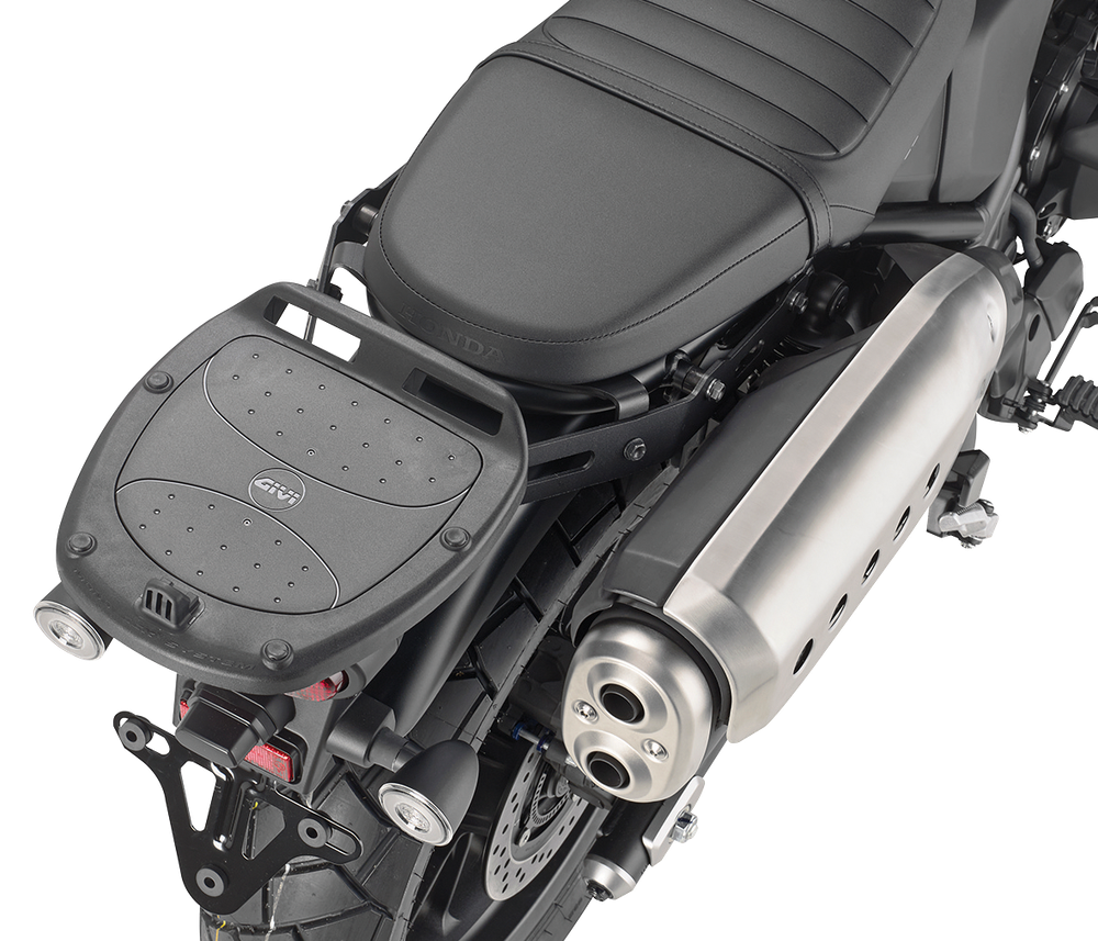 Supporto per valigie centrali top-case-support special-rack mounted-on givi GIVI SR1210 montato su Honda CL 500 (23)