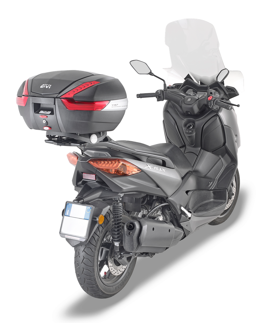 Attacco GIVI SR2150 montato con V47NN su Yamaha X-Max 300 (17)