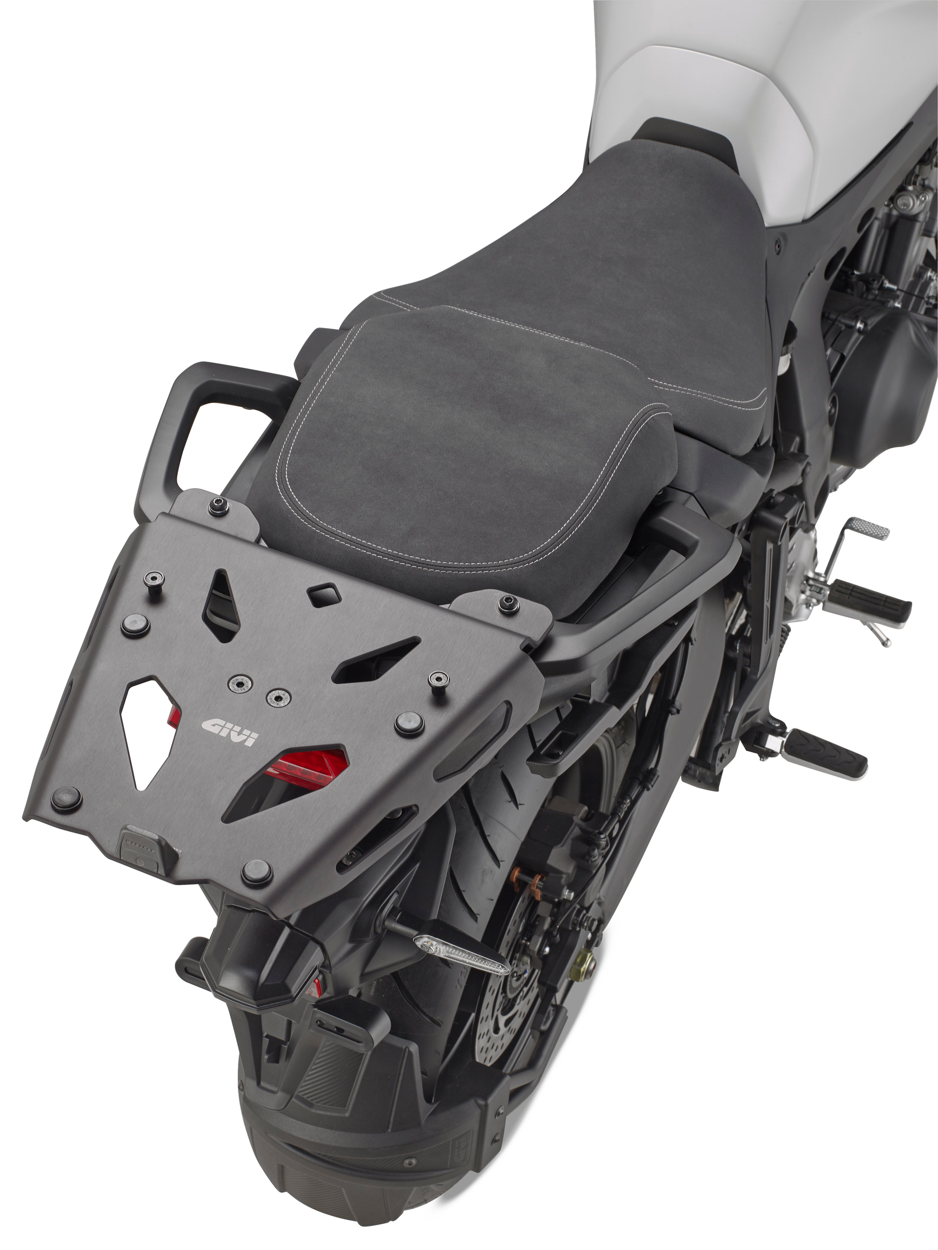 SRA2171 Attacco posteriore in alluminio anodizzato specifico per bauletto MONOKEY®, nero, montato su Yamaha Tracer 9 (25)