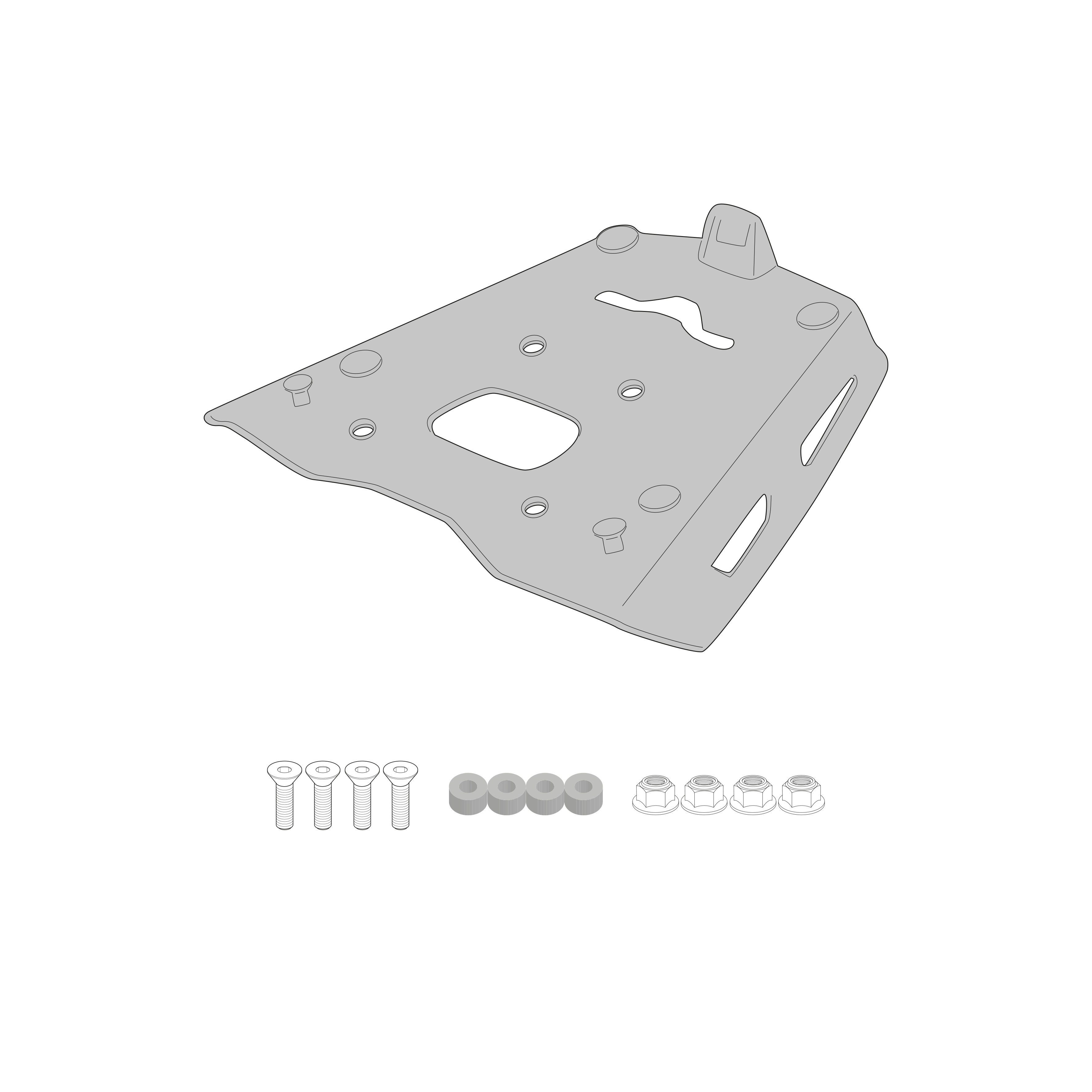 Supporto per valigie centrali GIVI SRA8208