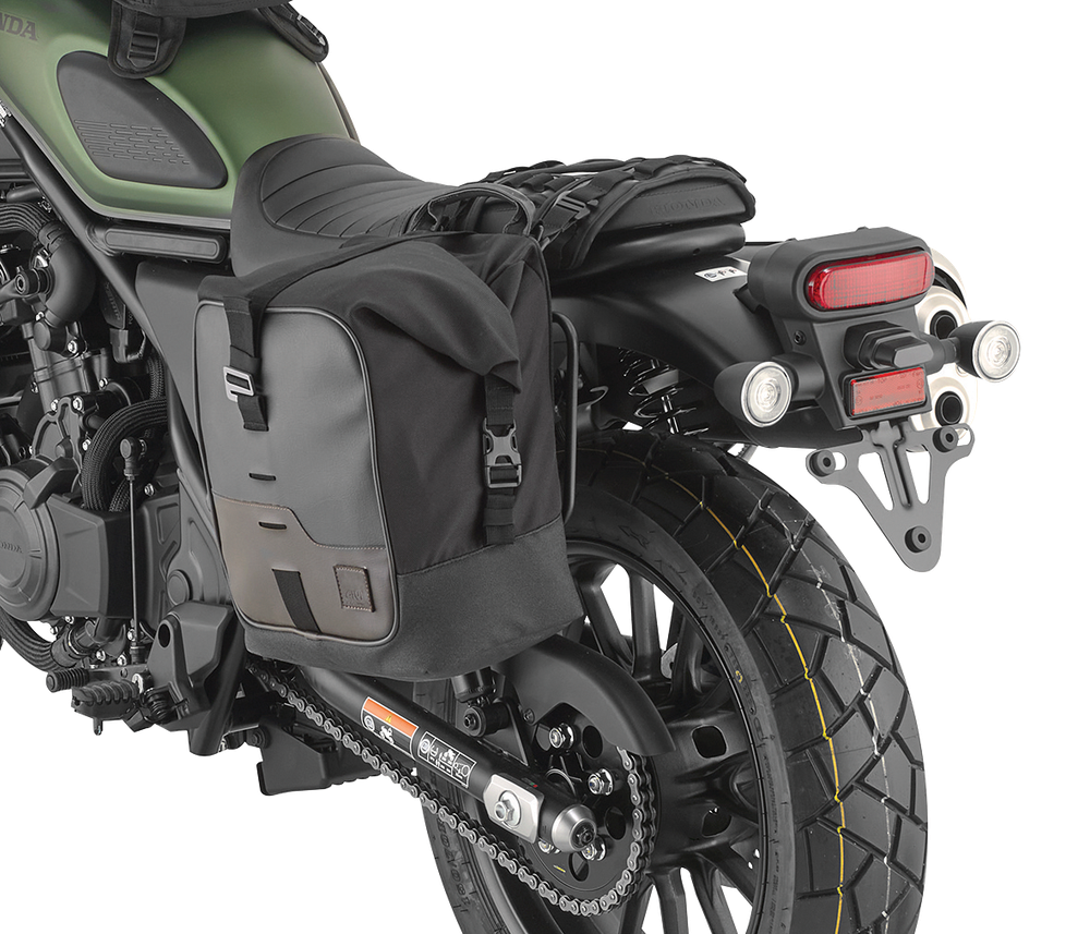 Supporto per borse soffici laterali soft-side-bag-support pannier-holder mounted-on givi GIVI TMT1210 montato su Honda CL 500 (23)
