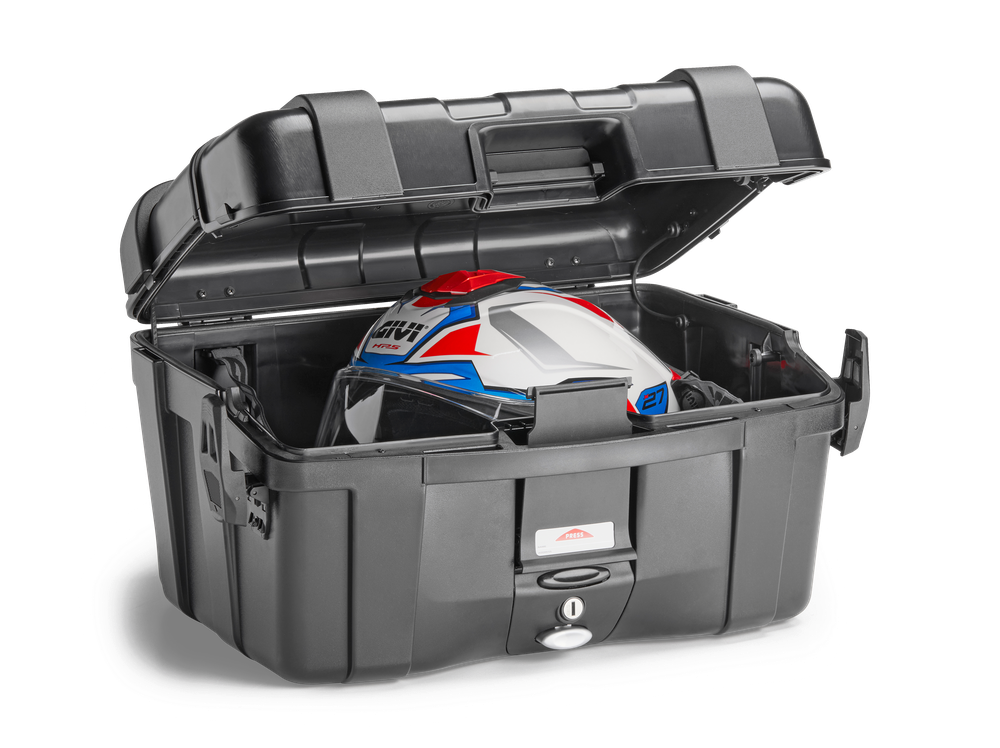 TRK46BB TREKKER LITE black line aperta con all'interno un casco