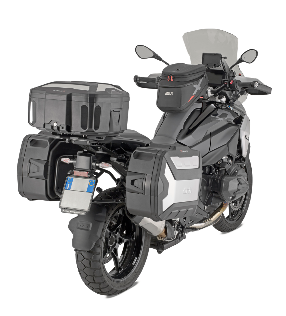 XP01PBA XSPACE tris di valigie espandibili, con finitura in alluminio, montate su BMW R 1300 GS (24)