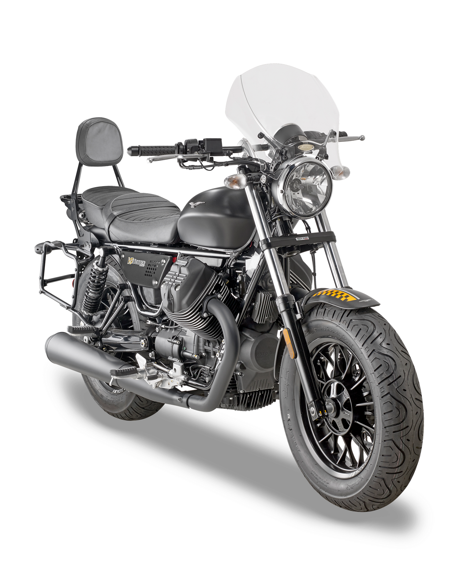 140A screen GIVI mounted with AL8202A on Moto Guzzi V9 Bobber (16)