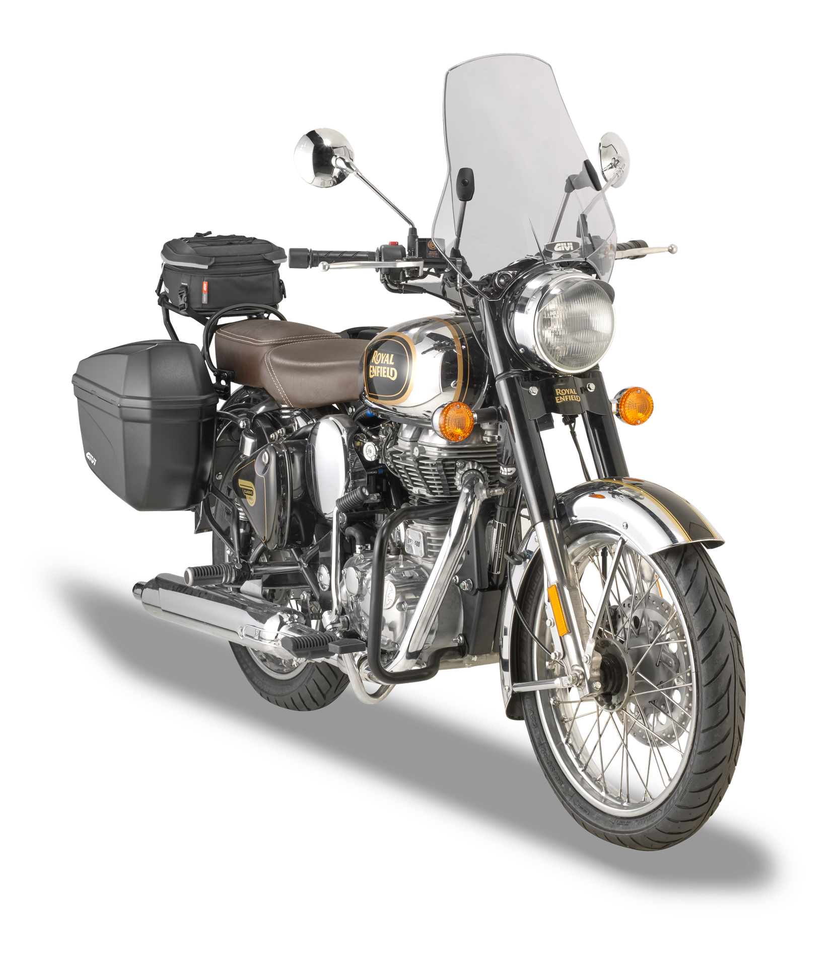 A660 screen GIVI mounted on Royal Enfield Classic 500 (19)