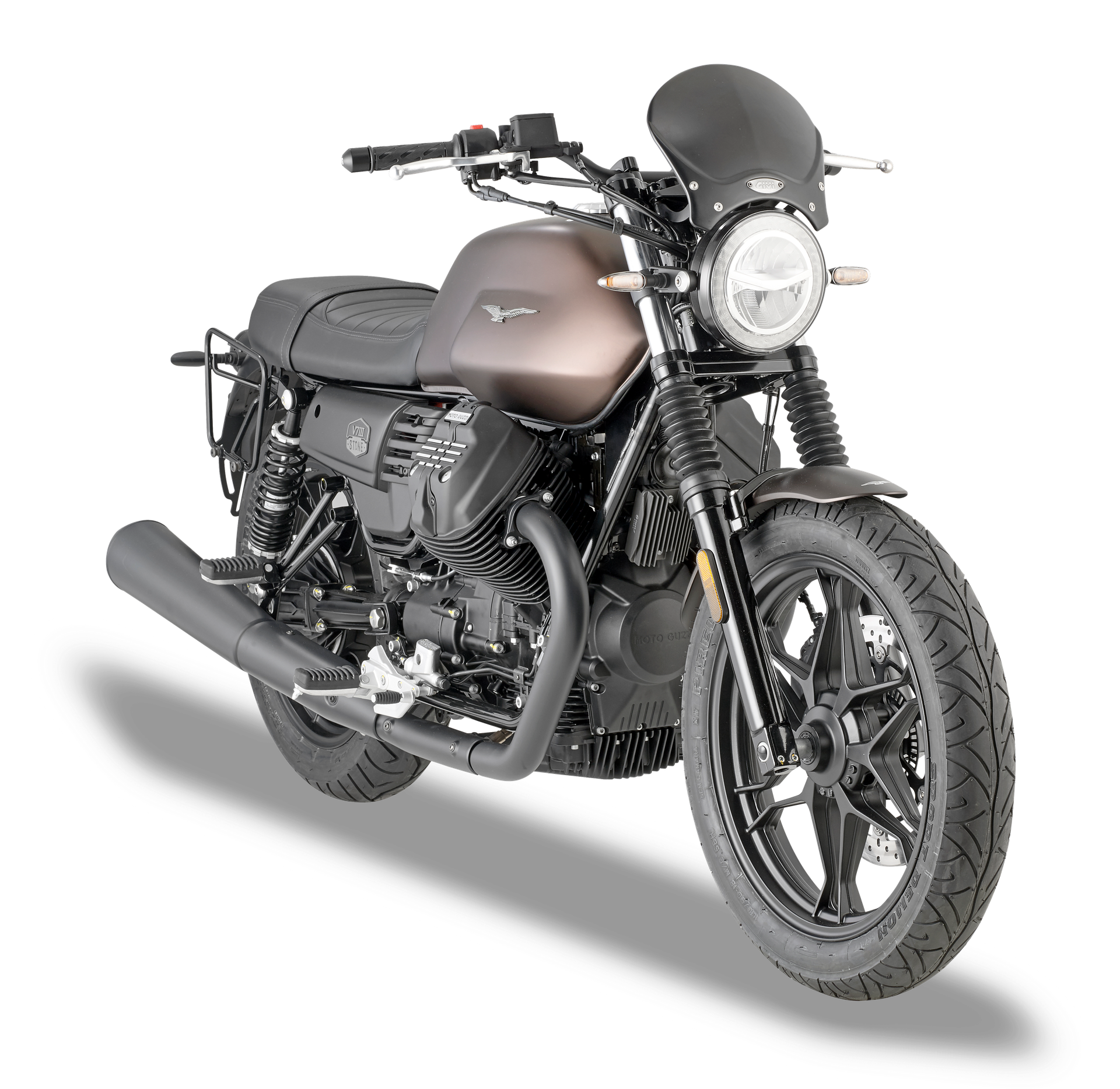 AL8204A specific fitting kit GIVI mounted with 100ALB on Moto Guzzi V7 III Stone Night Pack (19)