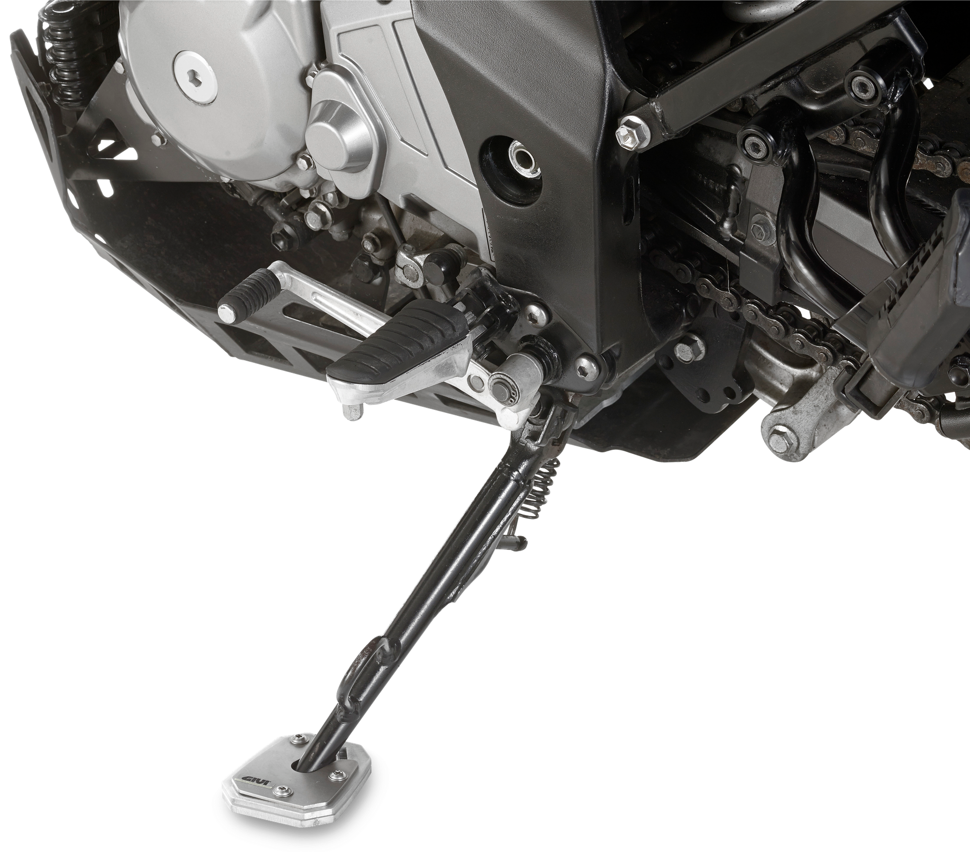 ES3101 side stand extension GIVI mounted on Suzuki DL 650 V-Strom (04)