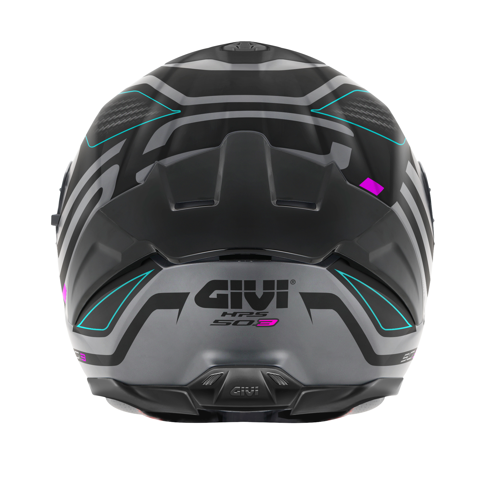 Helmet INTEGRALE 50.3 QUASAR (Grey matt ) GIVI article code: H503FQSGP; image still-life back